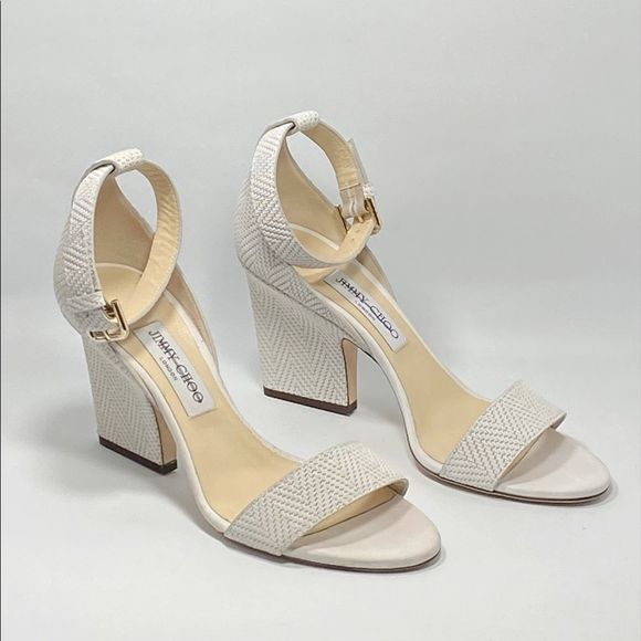 JIMMY CHOO Edina 85 Block Heel Leather Sandals size 39.5 - Picture 6 of 12